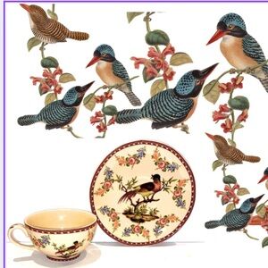 Here You Go Cup & Saucer Collectors! Italian Shallow Teacup and Saucer Set